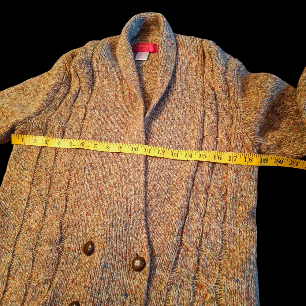Vintage Harrington Square Brown Tweed Wool Blend Sweater, Women Size Medium - Picture 11 of 15